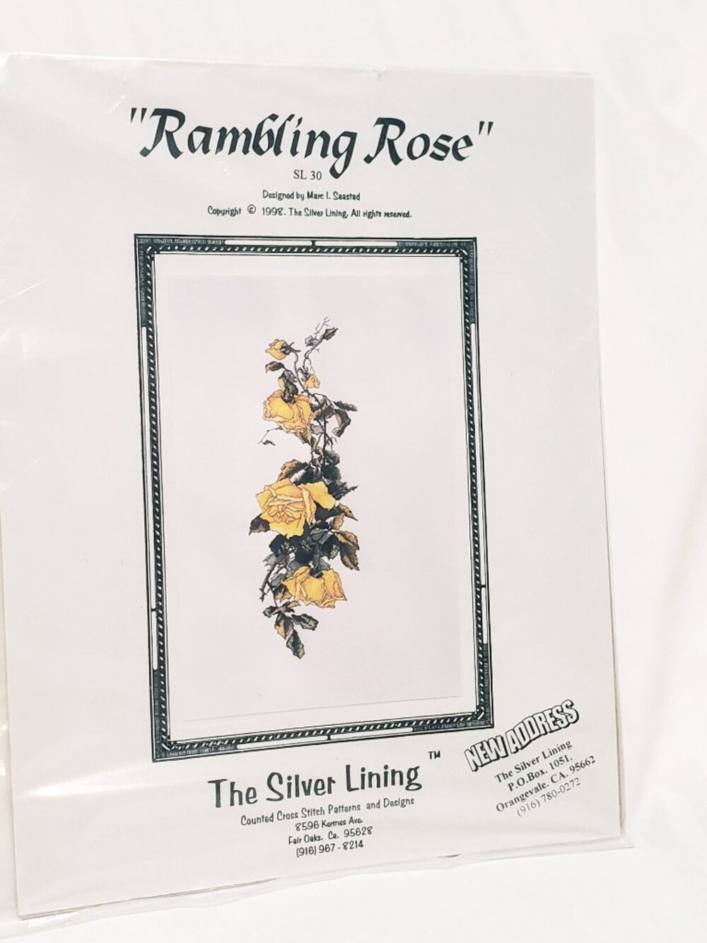 Rambling Rose Yellow The Silver Lining Cross Stitch Pattern 1998 Marc Saastad